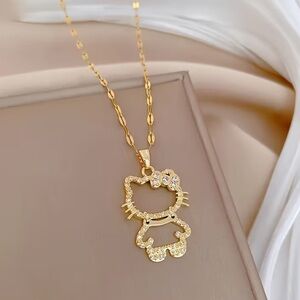 HELLO KITTY Rhinestone Pendant Necklace